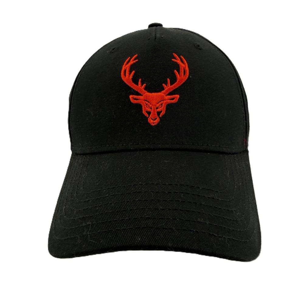 Bucked Up Snapback Hat Mens OSFM Black Red Deer Logo Embroidered Baseball Cap